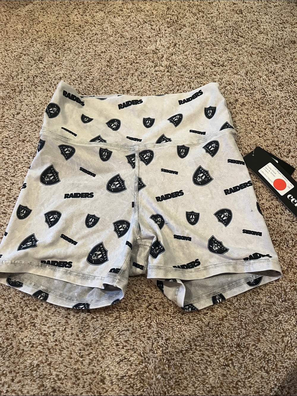 Gray Raiders Logo Bike Shorts with High Waist
